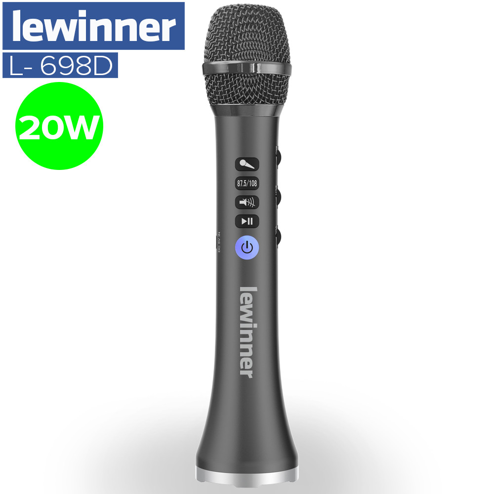 Lewinner L-698D 20W professional Bluetooth karaoke microphone speaker portable wireless mini home KT