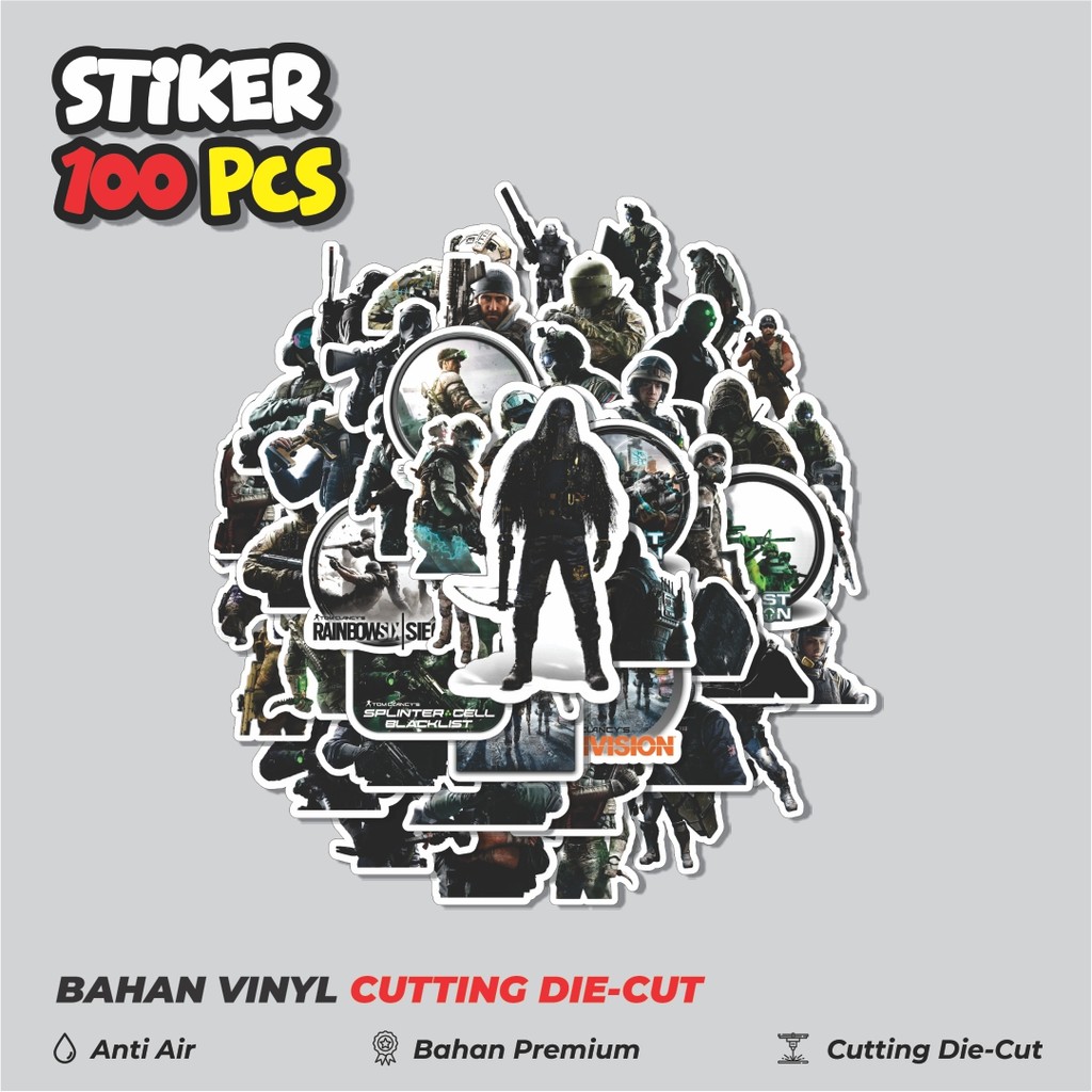 

Terbaru! 50 pcs Stiker Game Series Tom Clancy's Game Mix Dekorasi Lucu Kreatif untuk Notebook, Skateboard, HP