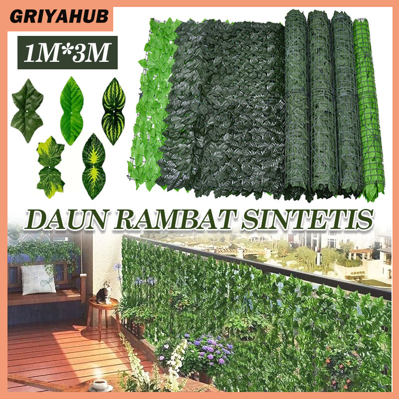 Plastik Dinding Rumput Buatan/Daun Pagar Roll Artificial Hias 1MX3M/Plastik Dinding Rumput Buatan/Ru