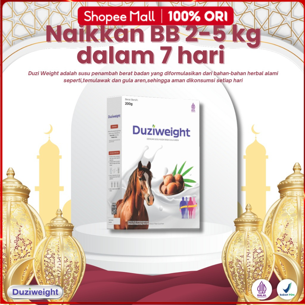 

Duzi Weight - Susu Kuda Penambah Berat Badan 200gr Nutrisi Tubuh Alami