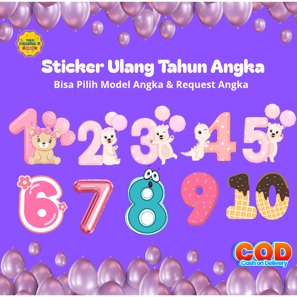 

Sticker Ulang Tahun Anak Angka di Kue Ulang Tahun Bisa Request Angka