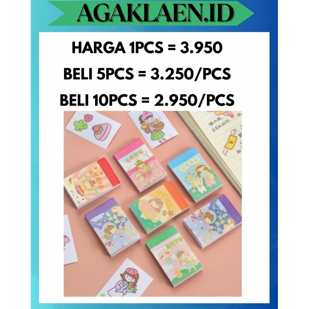 

AL [24 Lembar] Stiker Buku Momo Kecil Mini VIRAL/ Sticker Note Washi Karakter Manga Anak