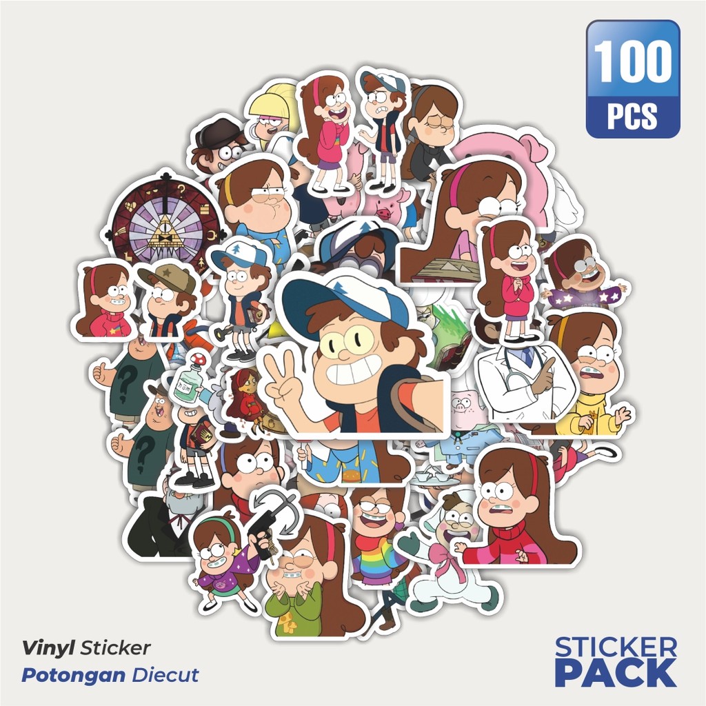 

100 PCS STIKER Kartun Series Gravity Falls Karakter Mix 2 Waterproof Aesthetic- Untuk Laptop, Motor, dan Helm - Paper Stationery Pack