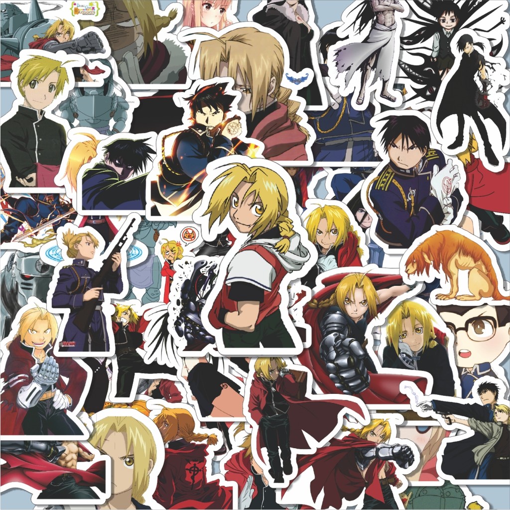 

100PCS Lucu Stiker Anime Series Full Metal Alchemist Character Mix 2 Stiker Aesthetic Stiker Anti Air Stikers Berperekat Waterproof sticker decal buat Motor Helm Buku Journal Koper Casing HP Laptop Botol Minum Hadiah anak