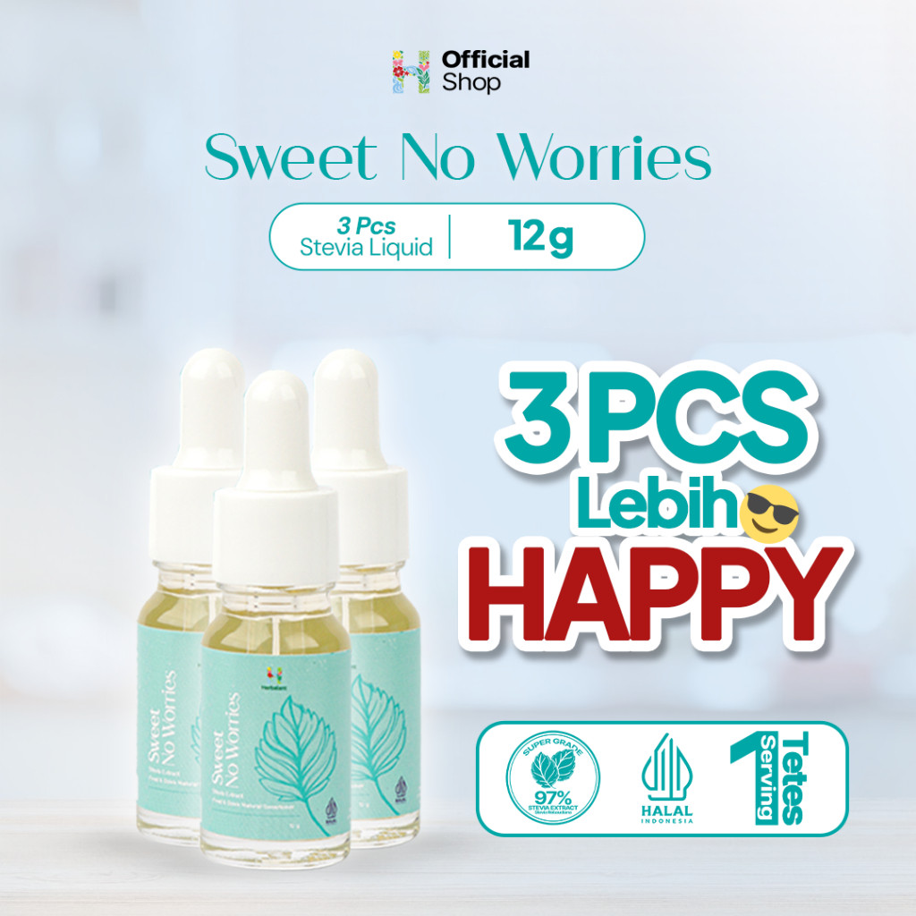 

PAKET HEMAT - 3 Herbalant Stevia 12 gr | Stevia Cair | Stevia Tetes | Gula diet | Gula stevia