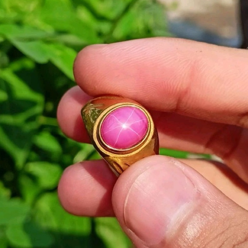 CINCIN BATU AKIK AMERICAN STAR BLUE 6 STAR