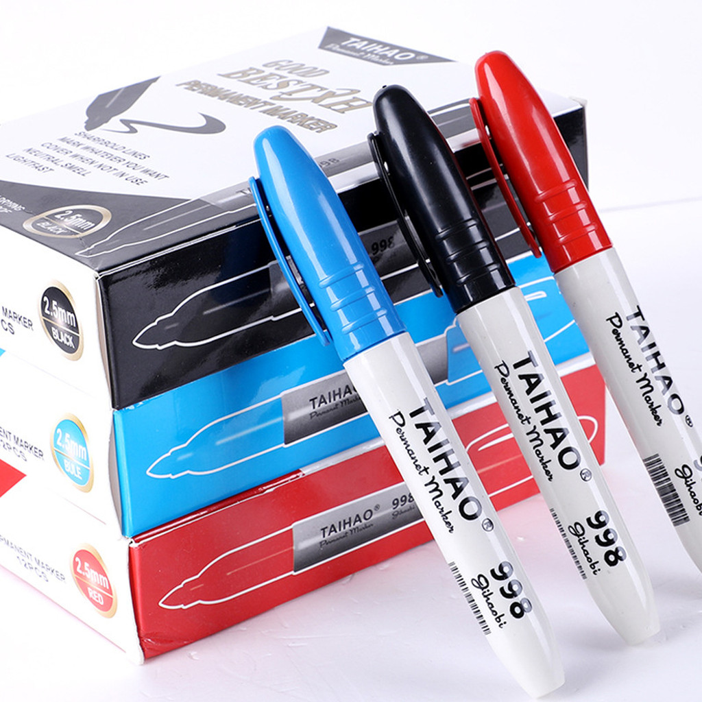 

6/10pcs Mixed Oil-based Marker Pen Not Erasable Quick-drying Waterproof Marker School Students, Business Office Supplies