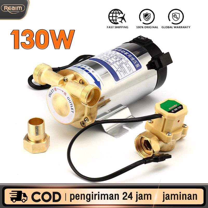 REAIM Pompa Pendorong 100W Aliran 8-16/mnt Tekanan Air Booster Pump Lift tertinggi adalah 8 meter Sh