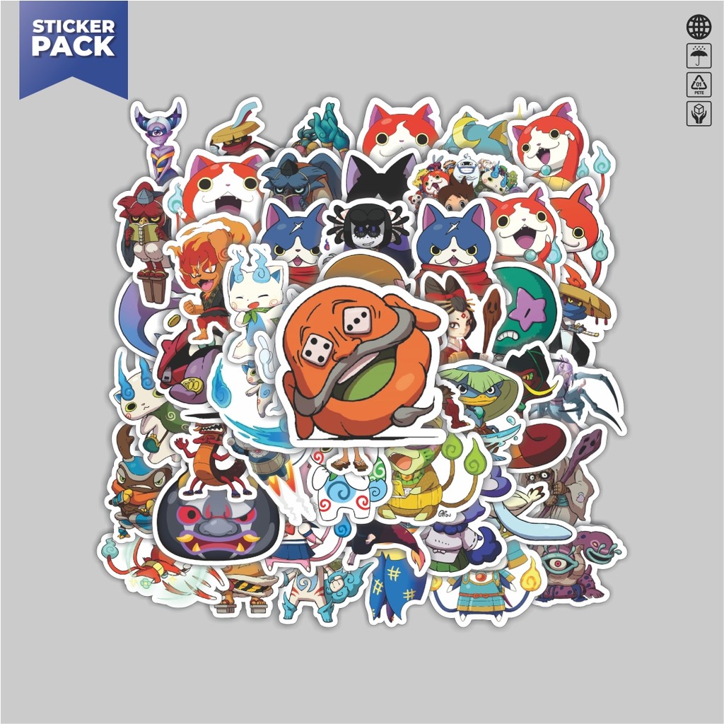 

[100PCS]Stiker Pack Stiker Game Series Yokai Watch Mix 1 Aesthetic Vinyl Anti Air Dekorasi Sticker Laptop Buku Journal Koper Helm Casing HP Gitar Helm Skateboard