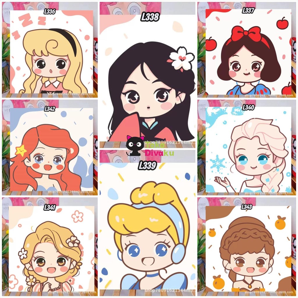 

KAOSKAKISURABAYA - TAC146 PAINT BY NUMBER KANVAS 20X20CM PREMIUM LUKISAN KANVAS DIY KIT PAINTING KIT SET BY KANVAS