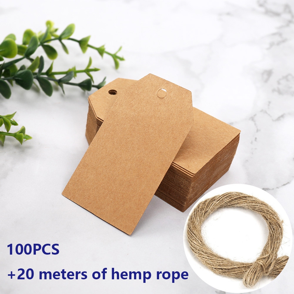 

100pcs Small Gift Price Tag/Kraft Paper Hang Tags Wedding/Birthday Party Decoration /Jewelry Price Tag