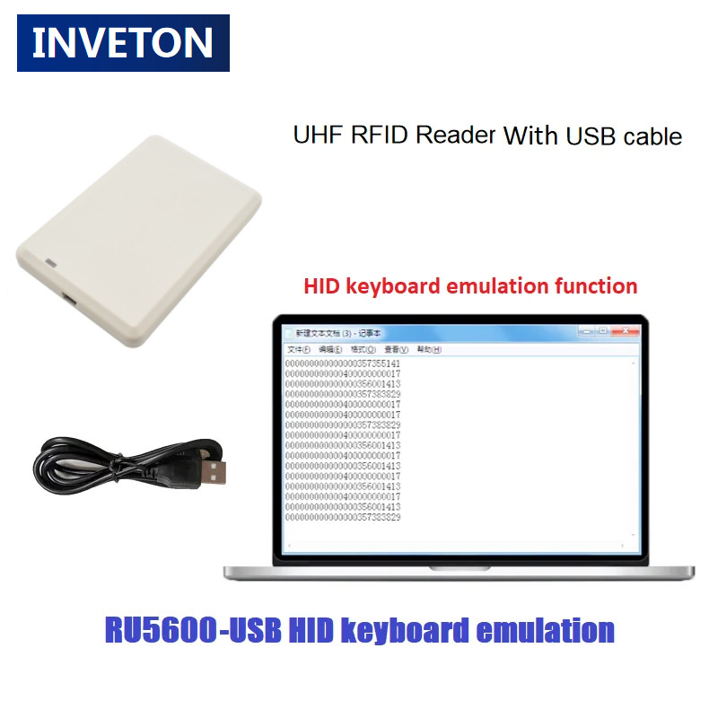 

ISO 18000 6C RFID UHF Reader Writer USB Keyboard Emulation RFID Reader Copier Cloner Read Write EPC GEN2 tag with SDK