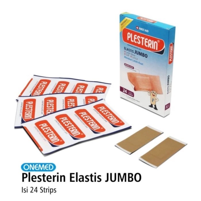 Plesterin Elastis Jumbo Isi 24 Pcs Onemed Plester Luka Coklat Elastis