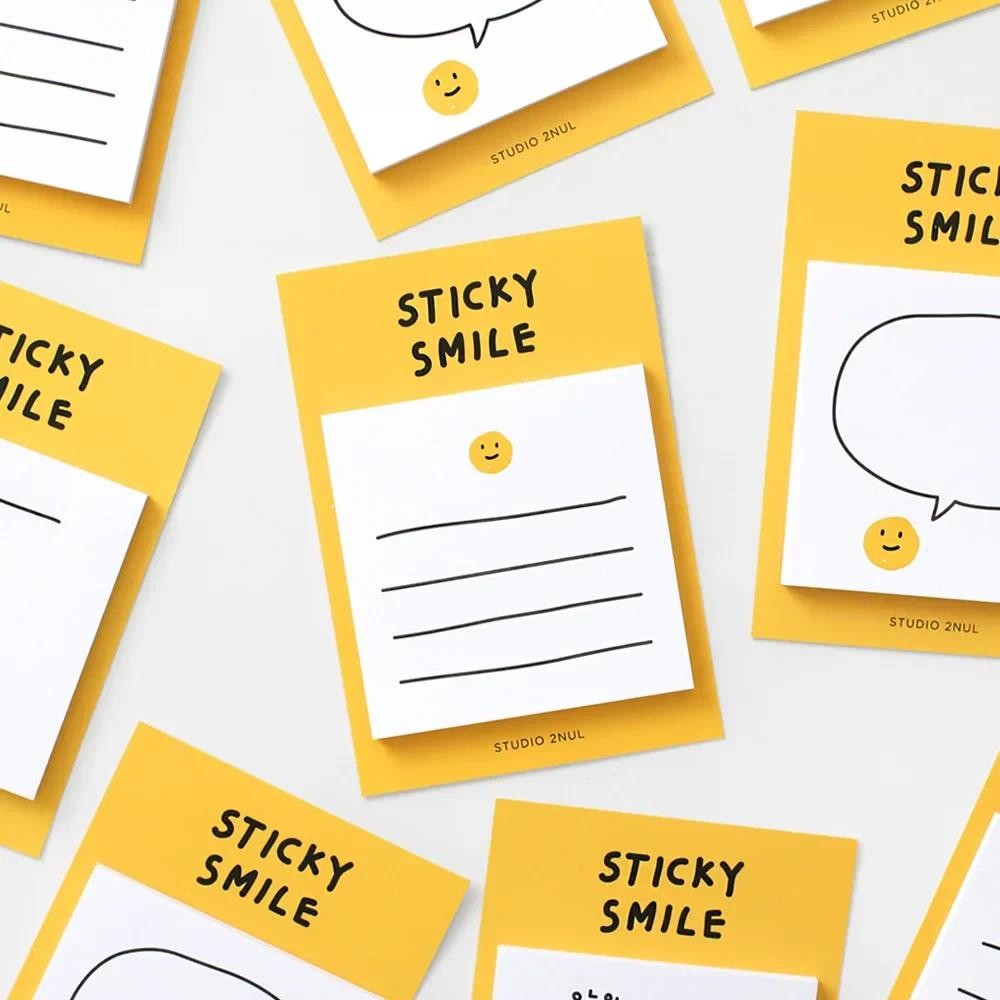 

Korean Stationery Cute Smiling Face Cartoon Sticky Notes 40 Sheets Message Memo Paper Reminder Post-It Notes Sticky Notes