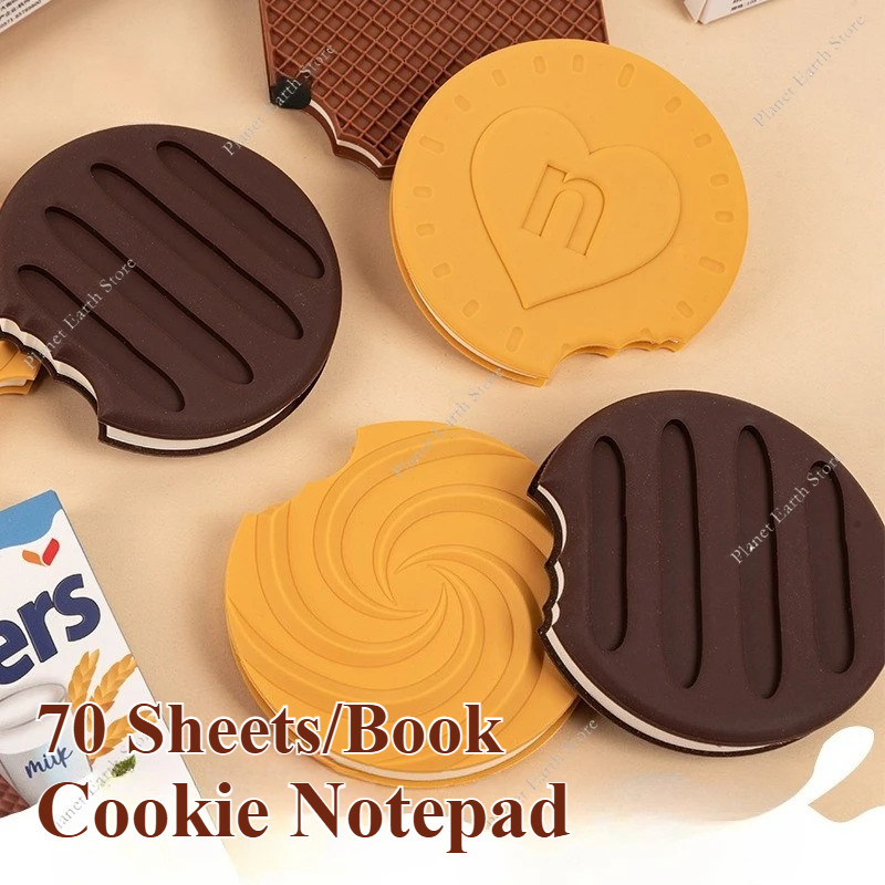 

70 Sheets/Book Creative Biscuits Notebook Chocolate Cookie Memo Pads Memo Book Milky Flavor Cartoon Mini Notepad Note Book Note