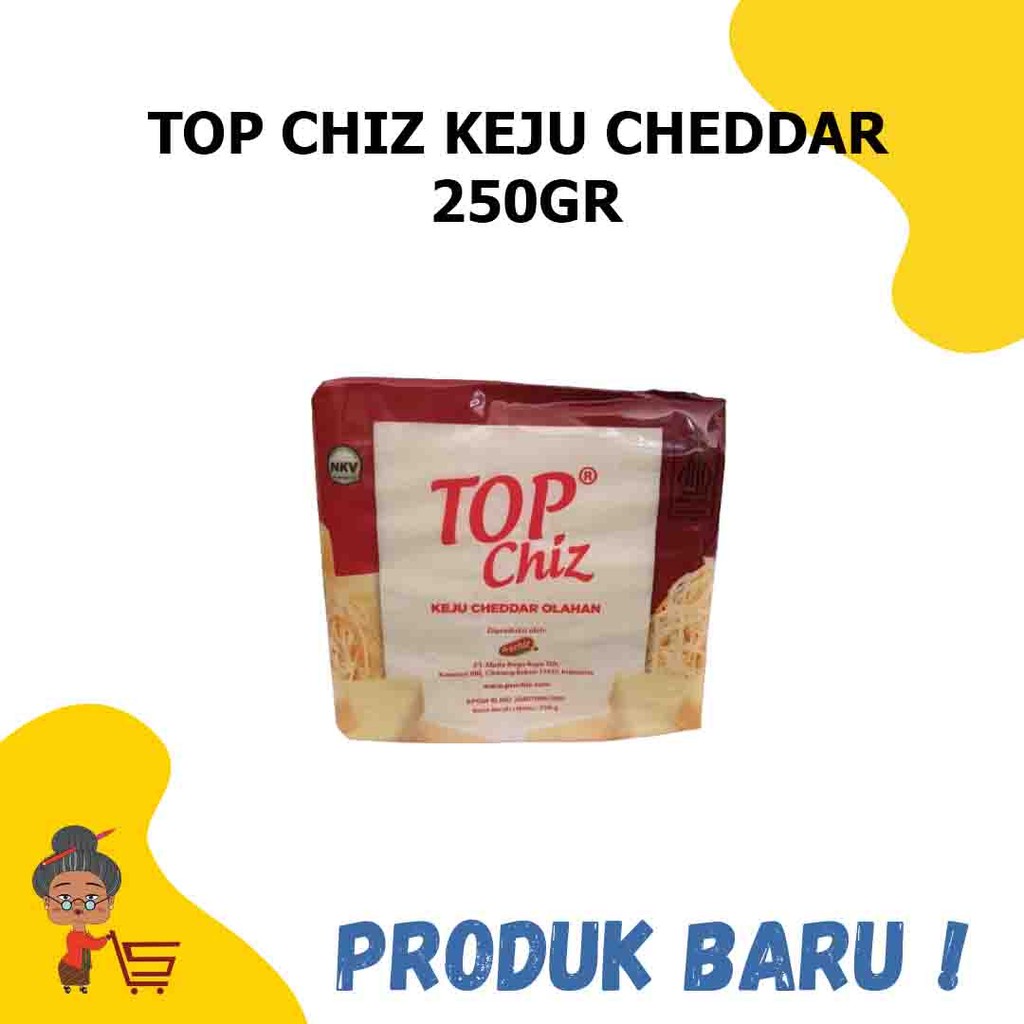 

TOP CHIZ KEJU CHEDDAR 250GR / TOP CHIZ KEJU CHEDDAR / TOP CHIZ / KEJU CHEDDAR
