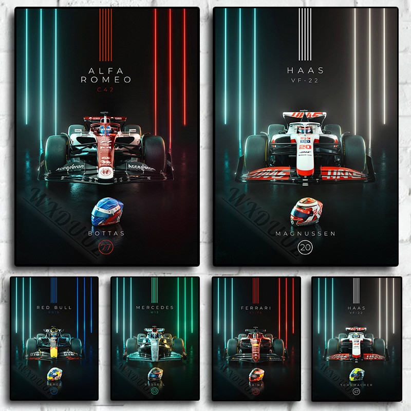 

F1 Racing Car Formula One World Championship Print Posters Team Art For Living Room Home Decor Painting Wall Mural Picture
