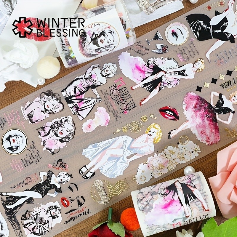 

2m Dance Party PET Washi Tape Elegant Lady Transparent Roll Stickers Decorative Adhesive Tape For Scrapbooking Planner Journal