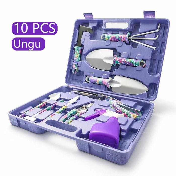 10 pcs Alat Berkebun Set Alat Tanam Cabang Cabang Gunting - Ungu 10 pcs