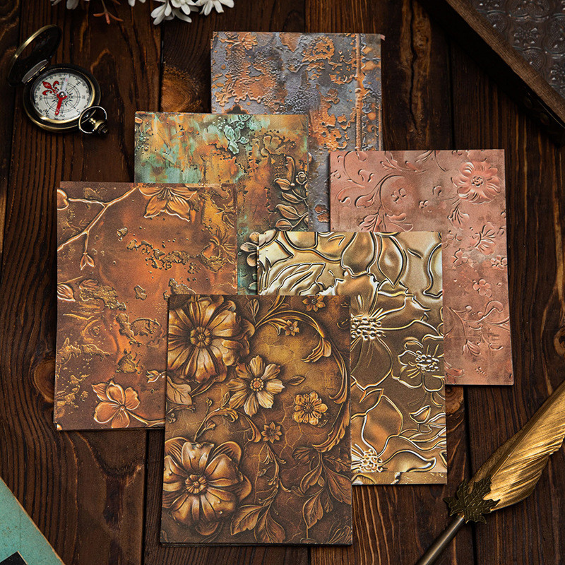 

30 pcs Vintage three-dimensional relief texture material decorative paper hand made Collage material