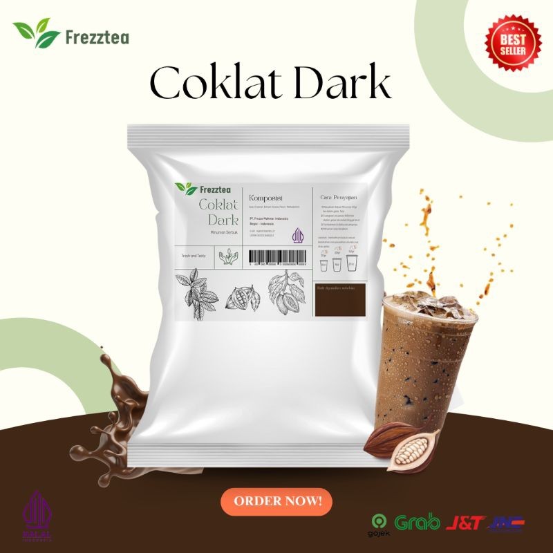 FREZZTEA Bubuk Minuman Rasa Coklat Dark 1kg / Powder Dark Coklat / Bubuk Minuman coklat termurah