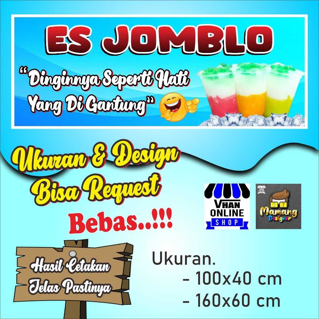 Backdrop Spanduk, Banner, Mmt Es Nutrisari, Es Jomblo, Bagus Murah