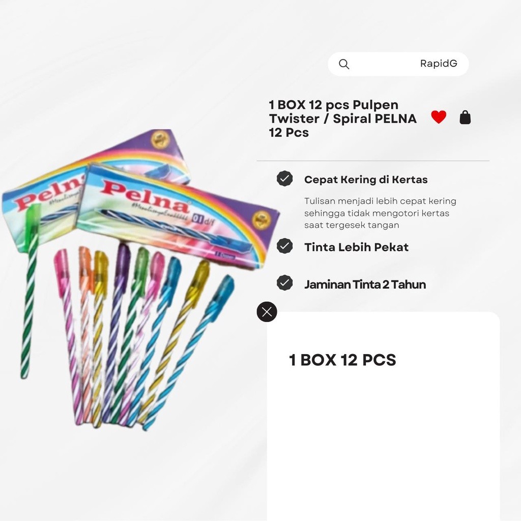 

Pulpen Twister Ulir Spiral Pelana Hitam 0.7mm Isi 12pcs / 1 Lusin Smooth Writing