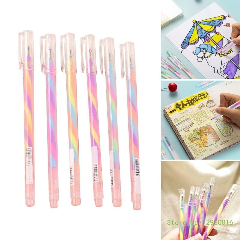 

6PCS Glitter Gel Pen Gel Coloring Pen Retractable Gel Pen for Journaling Scrapbooking DIY Planner Calendar