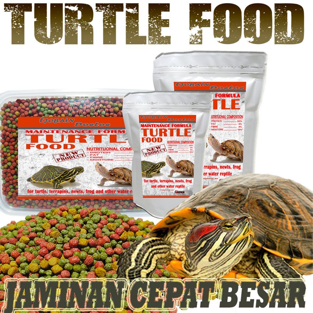 MAKANAN PAKAN PELET KURA KURA AIR TURTLE FOOD BRAZIL RES PACMAN PELLET KURA AMBON DAMER RAZOR PIPUT