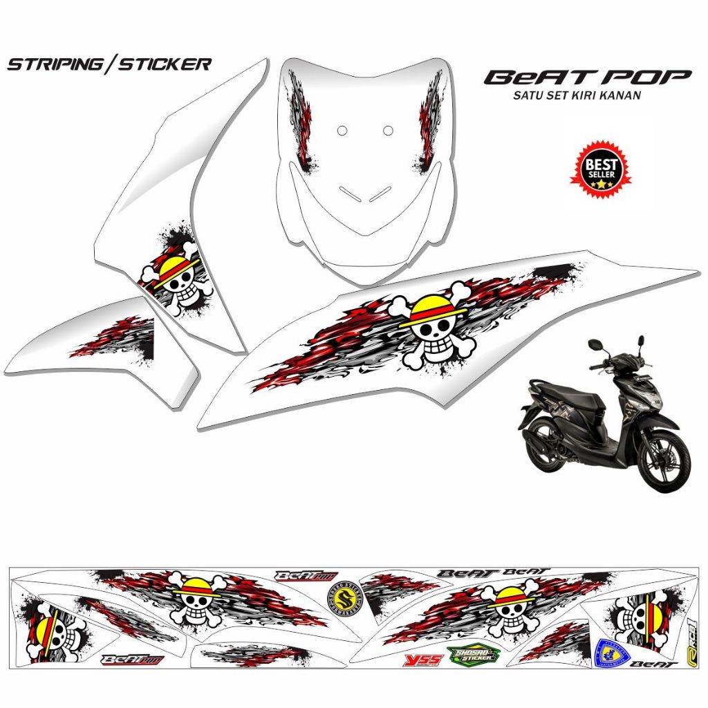 MOTIF STIKER HONDA BEAT POP POLET SETRIPING STIKER MOTOR BEAT POP
