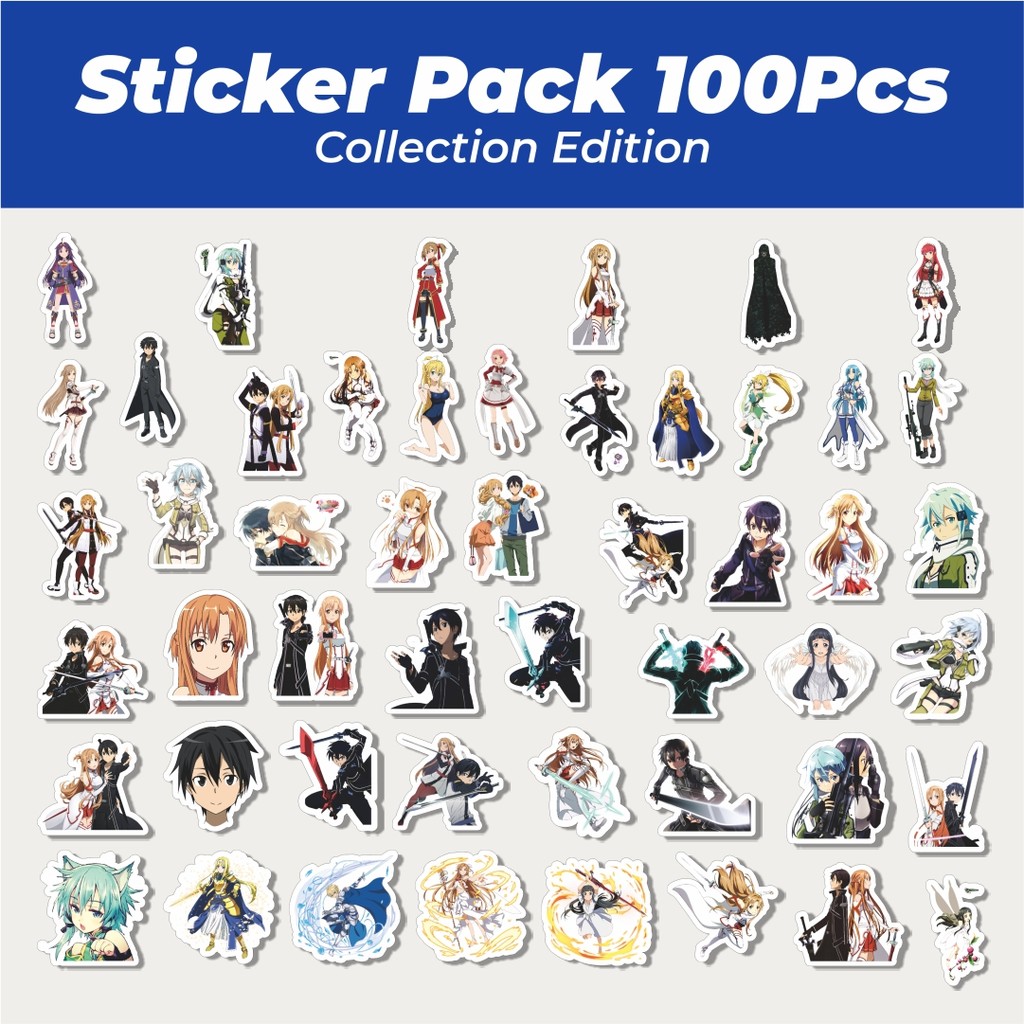 

Hot Stiker Anime Series Sword Art Online Character Mix Lucu Anti Air Stikers Berperekat Waterproof Sticker Decal Buat Motor Helm Buku Journal Koper Casing HP Laptop Botol Minum