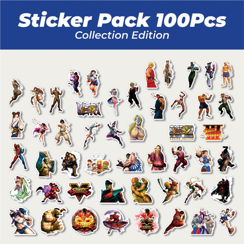 

Hot Stiker Video Game Series Street Fighter Character Mix 3 Lucu Anti Air Stikers Berperekat Waterproof Sticker Decal Buat Motor Helm Buku Journal Koper Casing HP Laptop Botol Minum