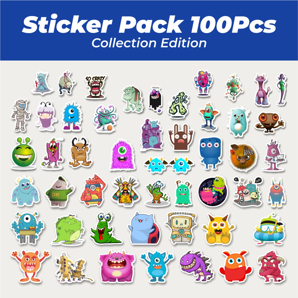 

Hot Stiker Monster Art Illustration Karakter Mix 2 Lucu Anti Air Stikers Berperekat Waterproof Sticker Decal Buat Motor Helm Buku Journal Koper Casing HP Laptop Botol Minum
