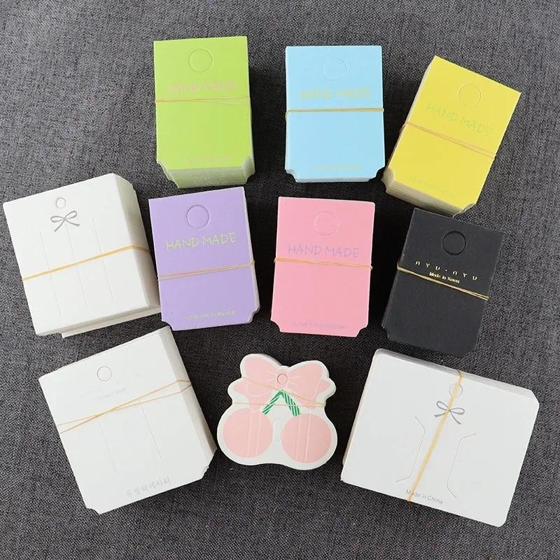 

Colorful DIY Card Hair Clips Korean Style White Paper Hang Tags Wholesale Around 100 Pieces Office Supplies Educational