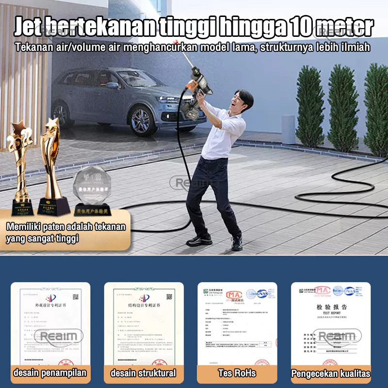 ROMYON 998VF Jet Cleaner semprotan cuci  Portabel  Baterai Lithium Cuci Mobil  Mesin Alat Cuci Motor