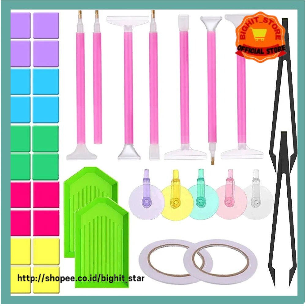 

Diamond Painting Accessories Art Tool Embroidery Tacky Glue Clay Wax Trays Stitch Pen Tweezers Wheel Adhesive Tape Kit DIY