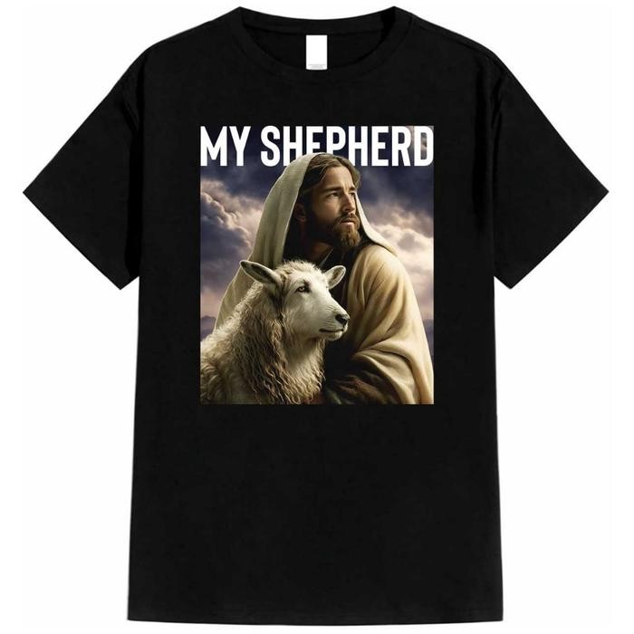 Kaosskena~T-Shirt Kaos Distro Rohani KRISTEN KATOLIK YESUS GEMBALA bahan 24s nyaman - YESUS GEMBALA,