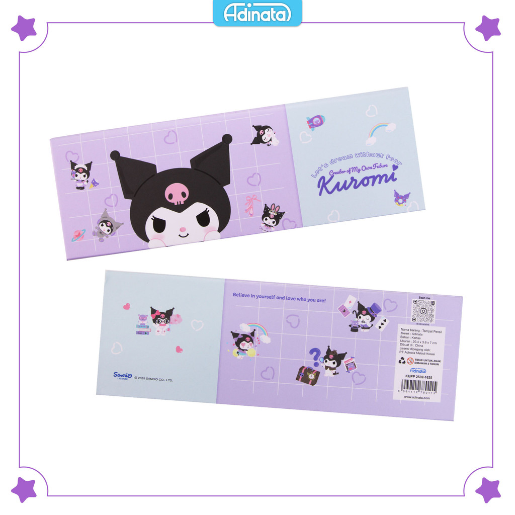 

Kuromi Paper Pen Case 2532-1625 with DIY Stickers - Adinata / Tempat Pensil / DIY
