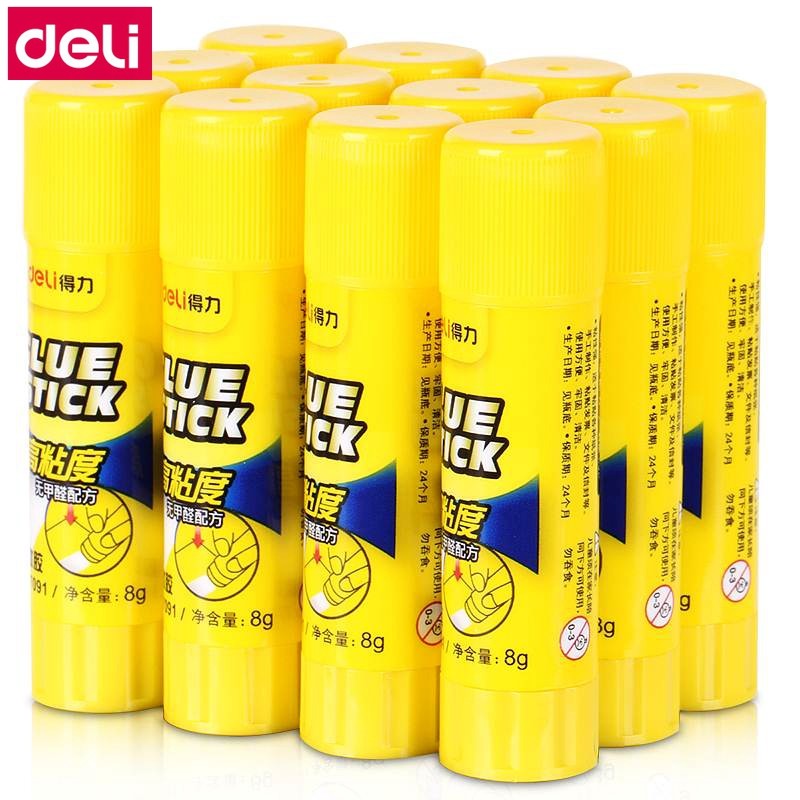 

12PCS/BOX Deli 7091 7092 7093 PVP solid glue stick 8g 20g 36g office student glue stick Formaldehyde free glue gun glue sticks