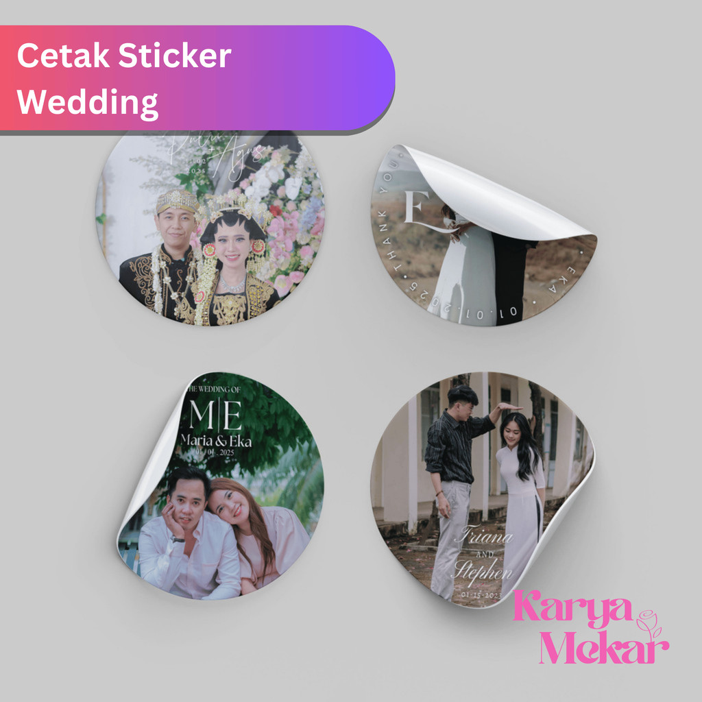 

[ISI SD 125pcs] Sticker Souvenir Bulat Stiker Wedding Pernikahan Lingkaran WB4