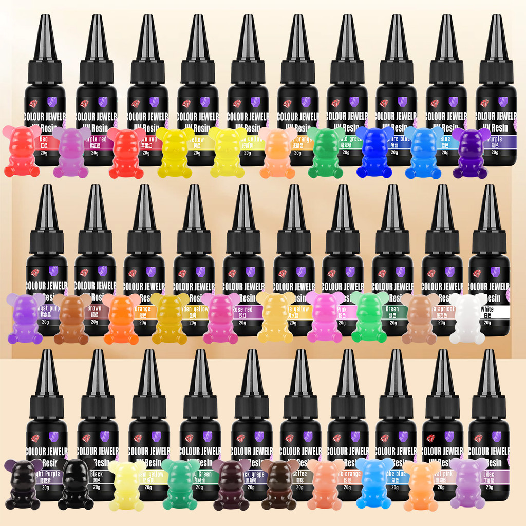 

20g Colored UV Resin Glue Ultraviolet Curing Epoxy Resin UV Glue LED Night Purple Flashlight UV Pen Resin Tools Jewelry Making