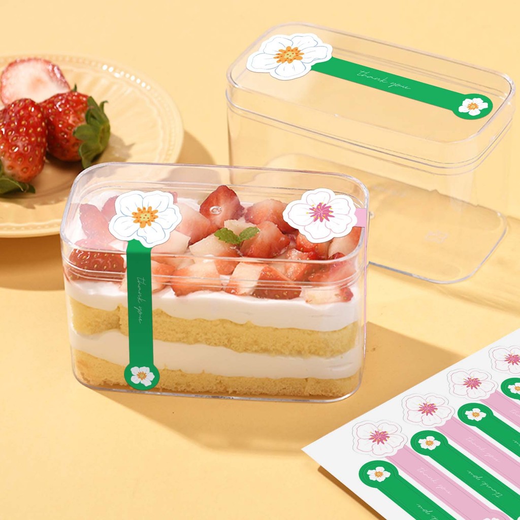 

100Pcs Adhesive Long Style "Thank you" Handmade Cake Packaging Sealing Label Sticker Baking DIY Gift Stickers 3X10CM