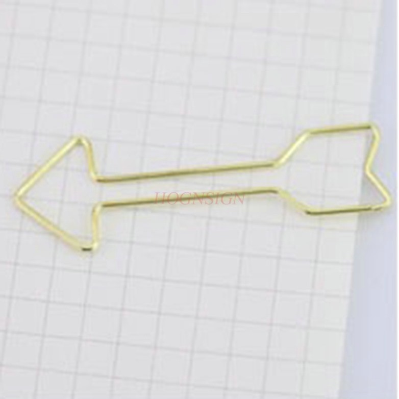 

1pcs gold Arrow Shape Paper Clips Stationery Hollow Out Binder Clips Photos Tickets Notes Letter Clamp