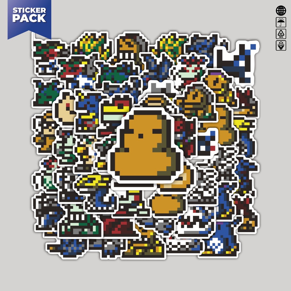 

[100PCS]Stiker Pack Stiker Pixel Digimon V12 Aesthetic Vinyl Anti Air Dekorasi Sticker Laptop Buku Journal Koper Helm Casing HP Gitar Helm Skateboard