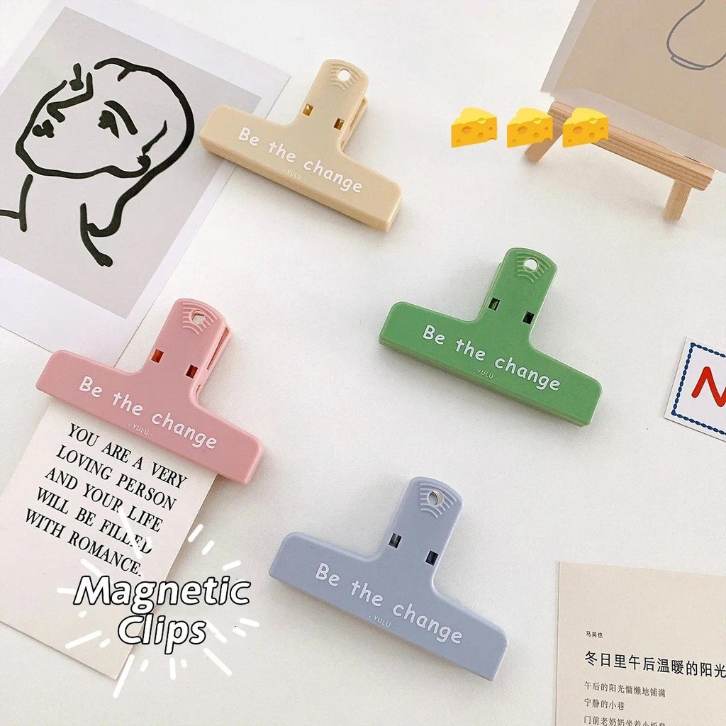 

1pcs Neat and Clean Magnetic Paper Clip Retro Color Magnet Clamp Holder for Fridge File Document Memo Office School F7132