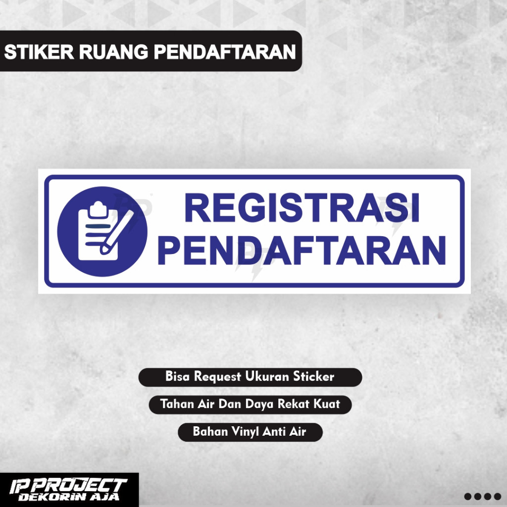 

Sticker Ruang Registrasi / Stiker Pendaftaran / Registrasi Pendaftaran / Stiker Daftar / Ruang Pendaftaran