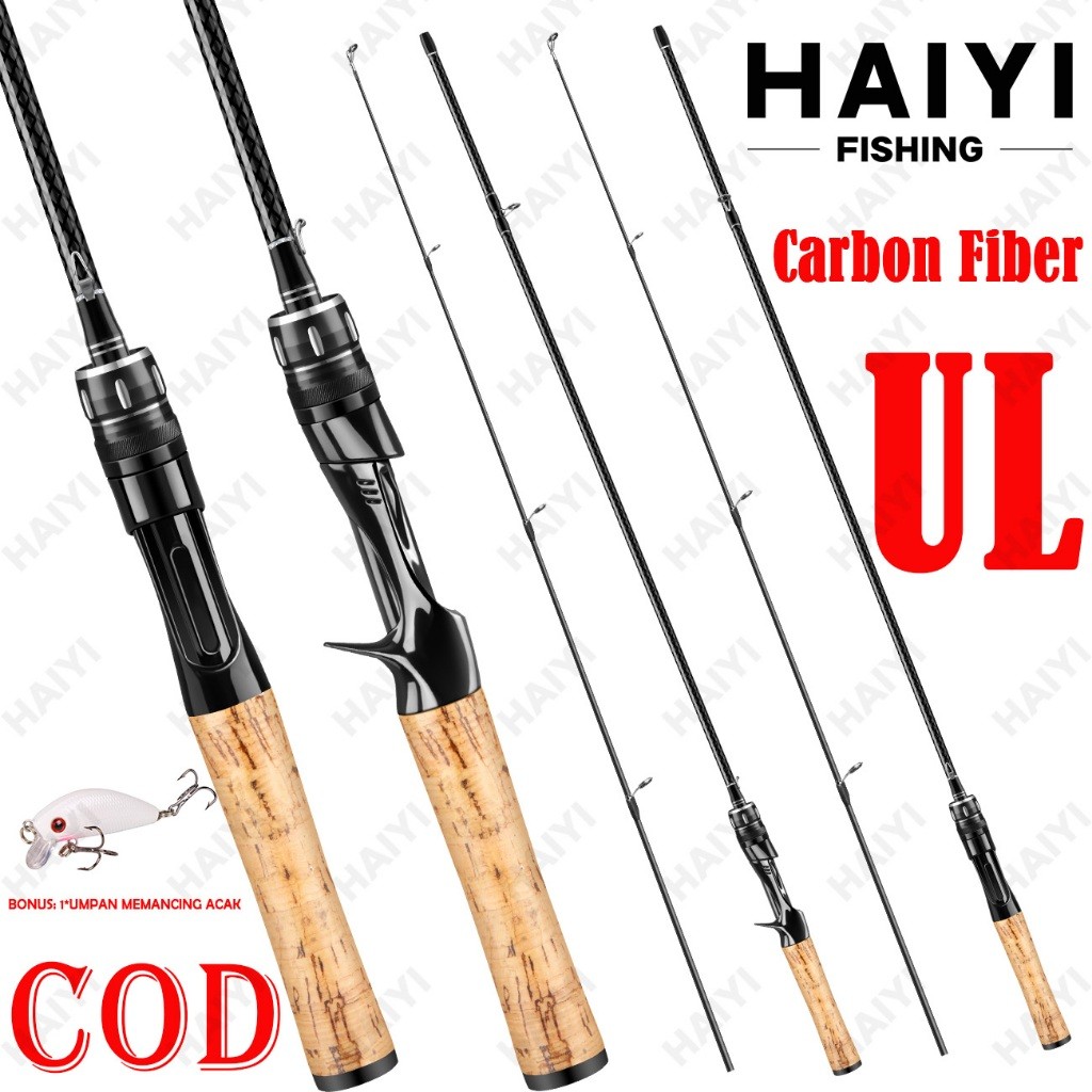 Joran UL carbon 165M/1.8M/1.98M lentur 3-6Lbs carbon padat/Joran ultralight UL Ajiro sakura 3-6lb fi