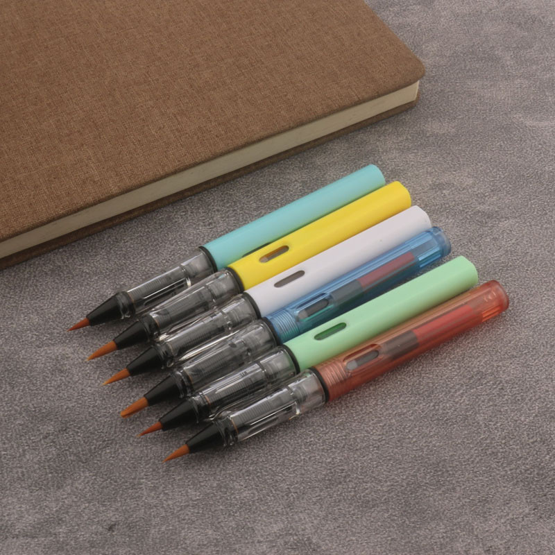 

NEW plastic Transparent color fountain style Weasel Hair Calligraphy small regular script Brush Pen