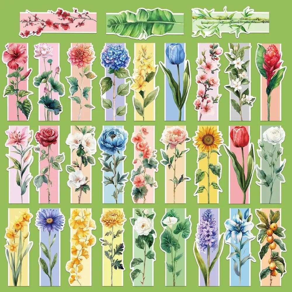 

30pcs The Spring Scenery Flower Bookmarks Jasmine Rose Reading Page Markings Decoration Reading Book Markings Plant Flower DIY