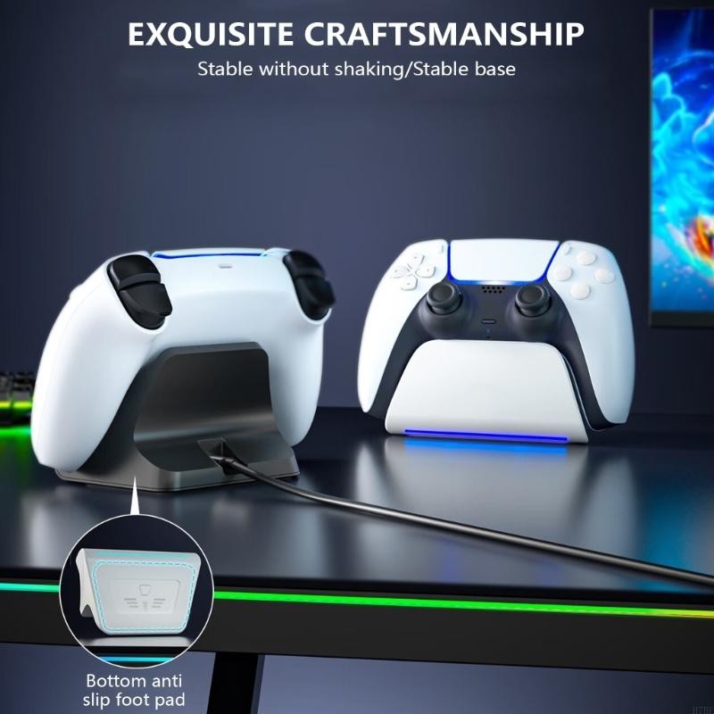 H7BE Single Controller Charging Stand Holder Base for P5 Gamepad with LED Light